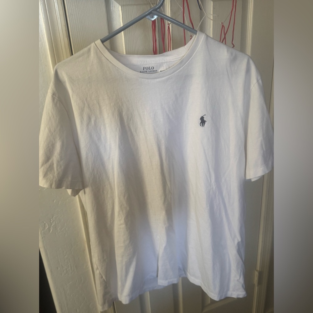 Polo by Ralph Lauren White Short Sleeve Crew with Navy Pony
